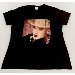 Boy George Culture Club Graphic Black T-Shirt Women’s XL 80’s Retro Pop Concert